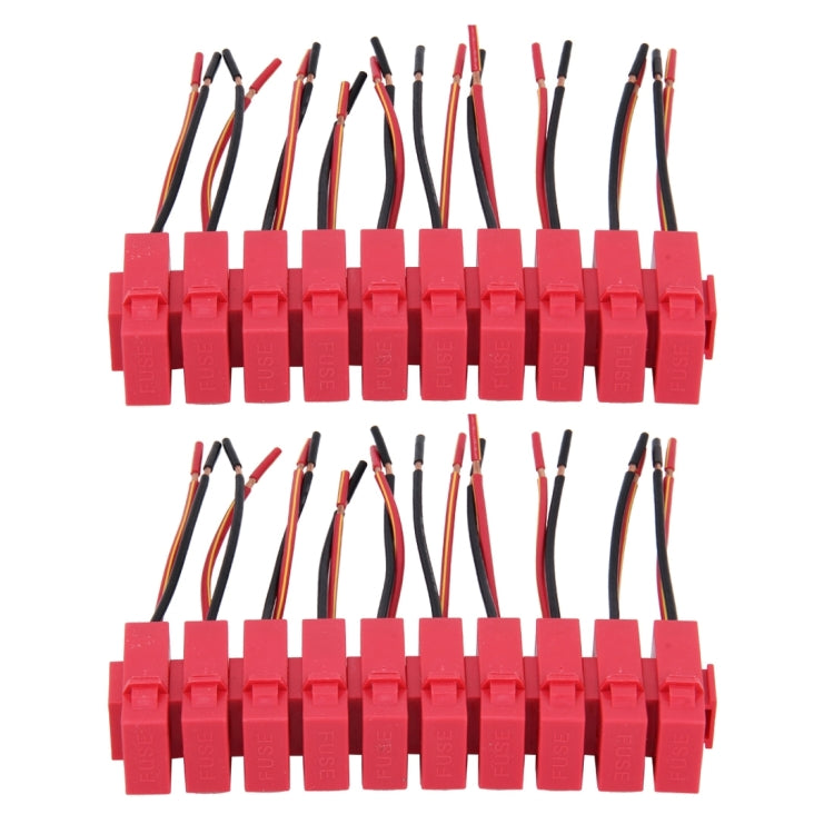 20 PCS Removable Car Waterproof Ceramic Connector Blade Fuse Box Holder