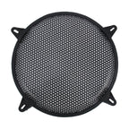 Car Auto Metal Mesh Black Round Hole Subwoofer Loudspeaker Protective Cover Mask Kit with Fixed Holder, 12 Inch