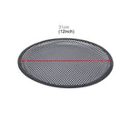 Car Auto Metal Mesh Black Round Hole Subwoofer Loudspeaker Protective Cover Mask Kit with Fixed Holder, 12 Inch