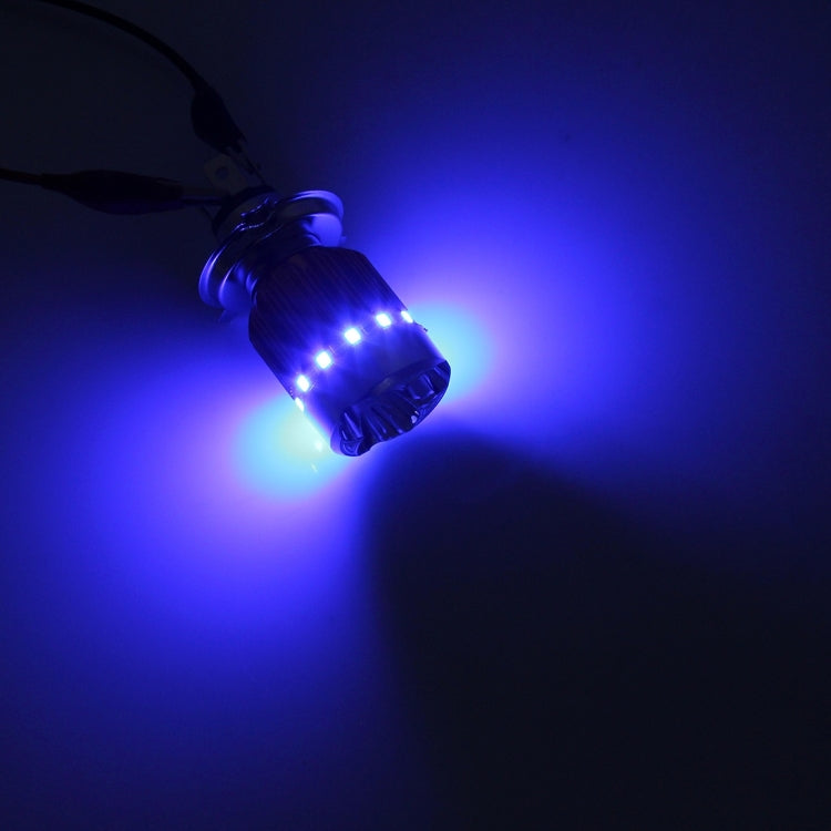 H4 9W 900 LM 6000K Static + Strobe Light Motorcycle Headlight Lamp with 3 COB White Light Lamps and Red Light+Pink Light+Blue Light LED Lamps, DC 12V