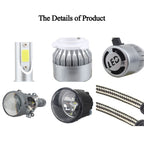 2 PCS H8/H9/H11 18W 1800 LM 8000K IP68 Casnbus Constant Current Car LED Headlight with 2 COB Lamps, DC 9-36V