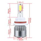 2 PCS 9007 18W 1800 LM 6000K IP68 Casnbus Constant Current Car LED Headlight with 2 COB Lamps, DC 9-36V