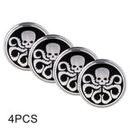 4 PCS Car-Styling Skull Pattern Wheel Hub Decorative Sticker, Diameter: 5.8cm
