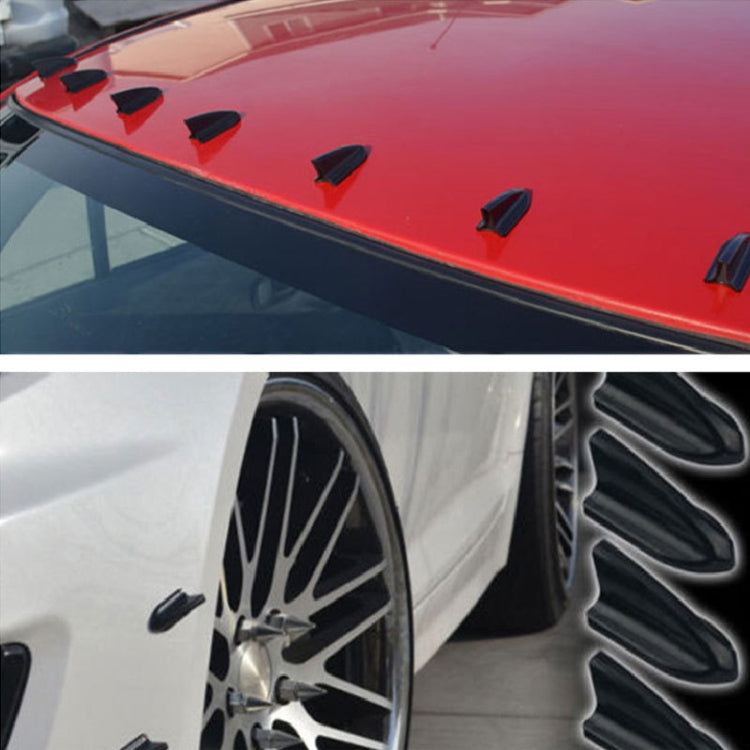 10 PCS Universal Car Black Shark Fin Diffuser Vortex Generator Roof Spoiler — view 6