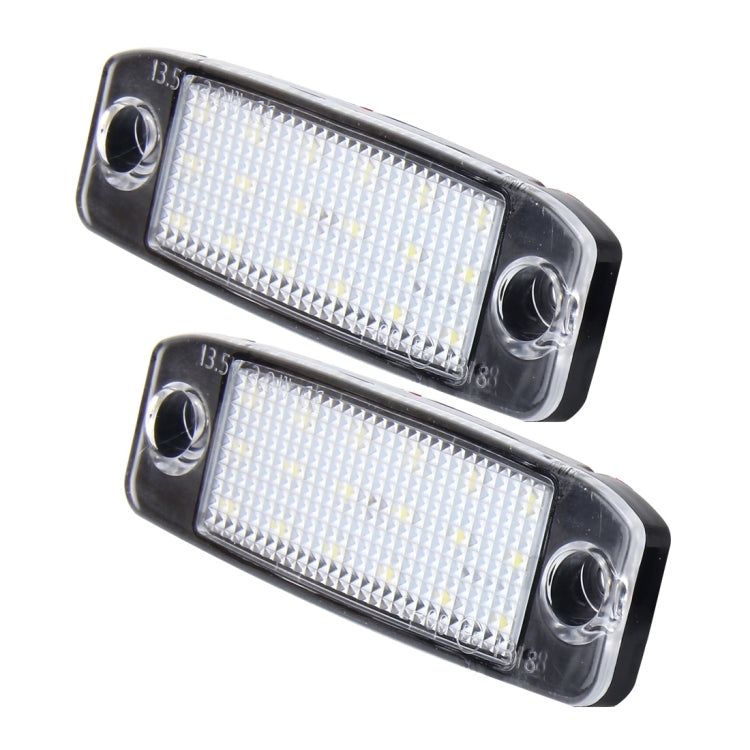 2 PCS LED License Plate Light with 18 SMD-3528 Lamps for Hyundai Sonata, 2W 120LM, 6000K, DC12V(White Light)