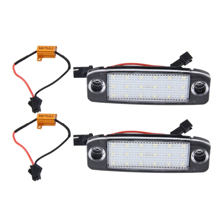 2 PCS LED License Plate Light with 18 SMD-3528 Lamps for Hyundai Sonata, 2W 120LM, 6000K, DC12V(White Light)