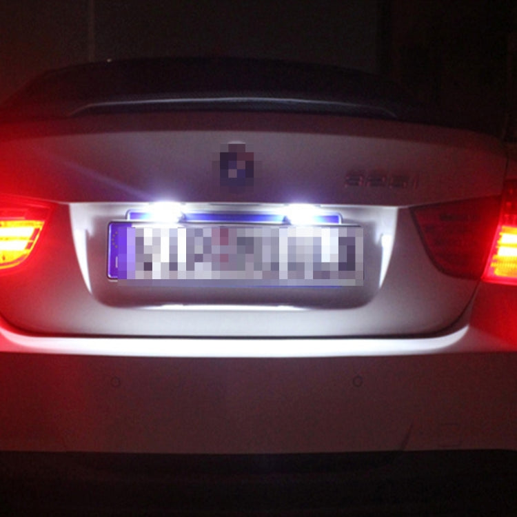 2 PCS LED License Plate Light with 18 SMD-3528 Lamps for Hyundai Sonata, 2W 120LM, 6000K, DC12V(White Light)