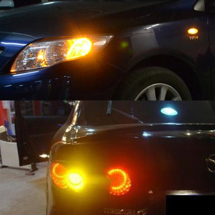 2PCS 1156/Ba15s 5W 300LM 66LEDs SMD-4014 Car Tail Bulb Turn Signal Auto Reverse Lamp Daytime Turn Running Light Car Source (White Light+ Yellow Light), Cable Lenght:1 m