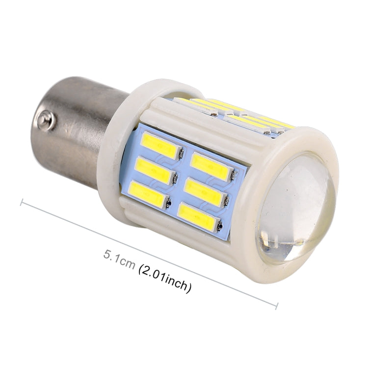 2 PCS 1156 / BA15S 4.5W DC 12V 6000K 290LM Car Auto Ceramics Turn Lights / Reversing Light 27LEDs SMD-7020 Lamps, with Projector Lens