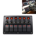 Switches Combination Switch Panel with Light and Projector Lens for Car RV Marine Boat, 3Pin 6 Way