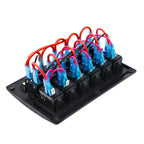 Switches Combination Switch Panel with Light and Projector Lens for Car RV Marine Boat, 3Pin 6 Way — view 3