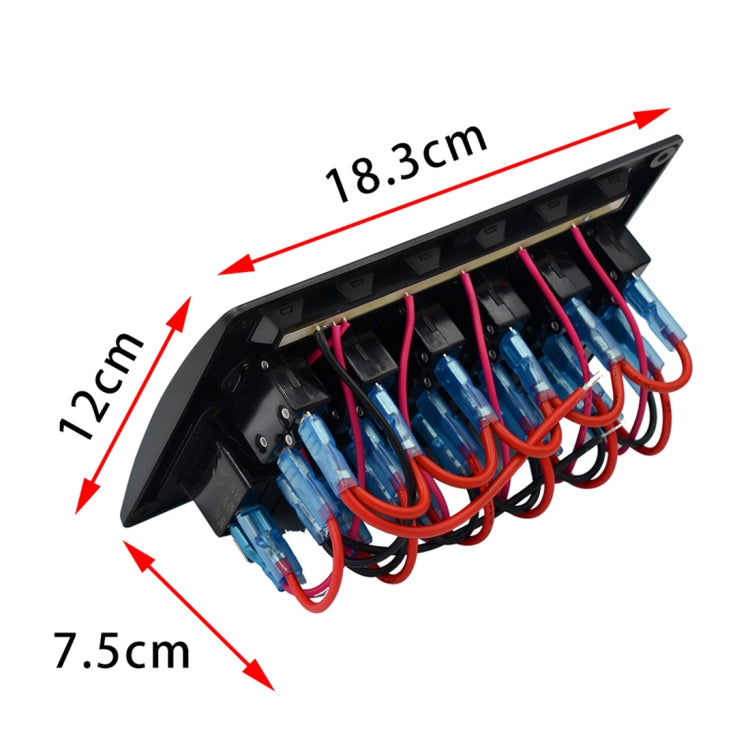Switches Combination Switch Panel with Light and Projector Lens for Car RV Marine Boat, 3Pin 6 Way — view 4