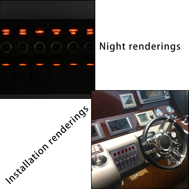 Switches Combination Switch Panel with Light and Projector Lens for Car RV Marine Boat, 3Pin 6 Way — view 9