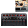 Switches Combination Switch Panel with Light and Projector Lens for Car RV Marine Boat, 3Pin 8 Way