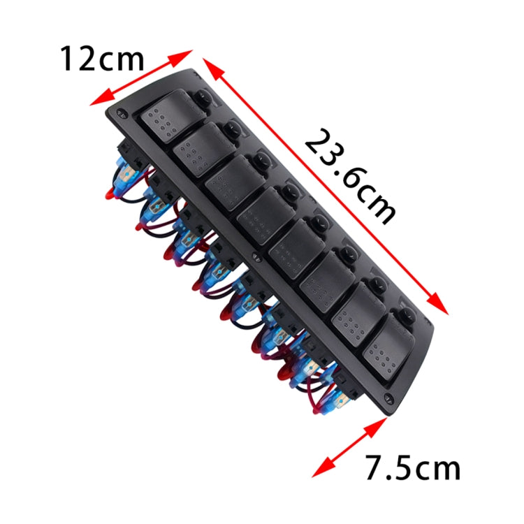 Switches Combination Switch Panel with Light and Projector Lens for Car RV Marine Boat, 3Pin 8 Way