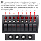 Switches Combination Switch Panel with Light and Projector Lens for Car RV Marine Boat, 3Pin 8 Way