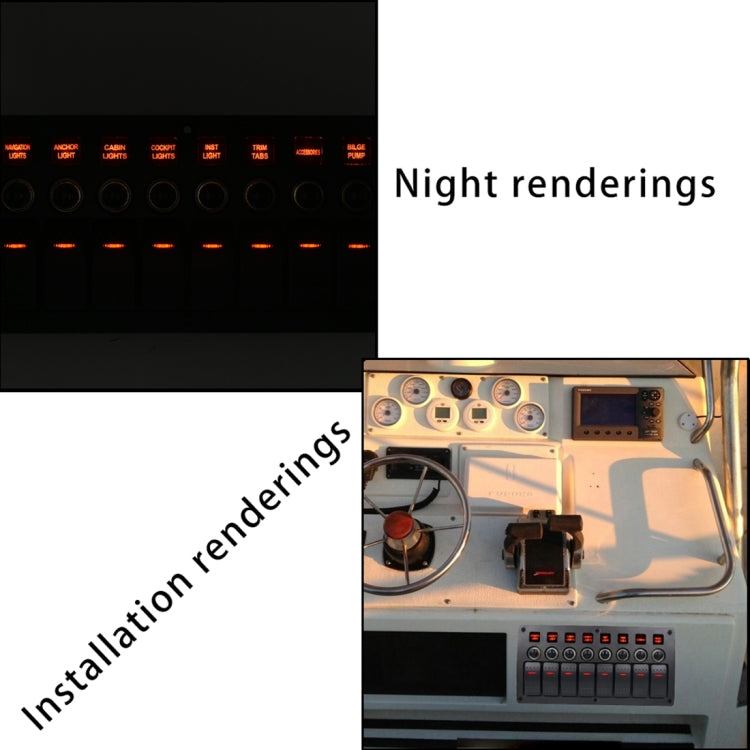 Switches Combination Switch Panel with Light and Projector Lens for Car RV Marine Boat, 3Pin 8 Way