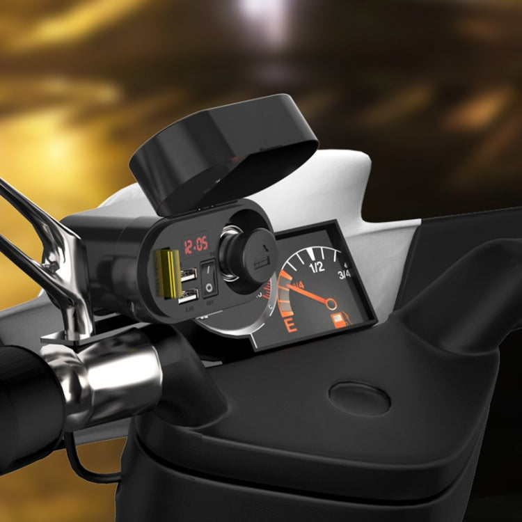 3A Motorcycle Multi-functional Cigarette Lighter Socket Voltmeter + Cigarette Lighter Socket + Dual USB — view 13