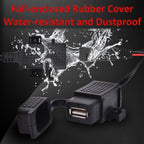 Motorcycle 5V 2.1A Waterproof USB Charger Kit SAE to USB Adapter, with Extension Harness