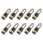 8LEDs SMD-5630 Car Clearance Light Reading Light, 10 PCS BA9S DC 12V 1.1W