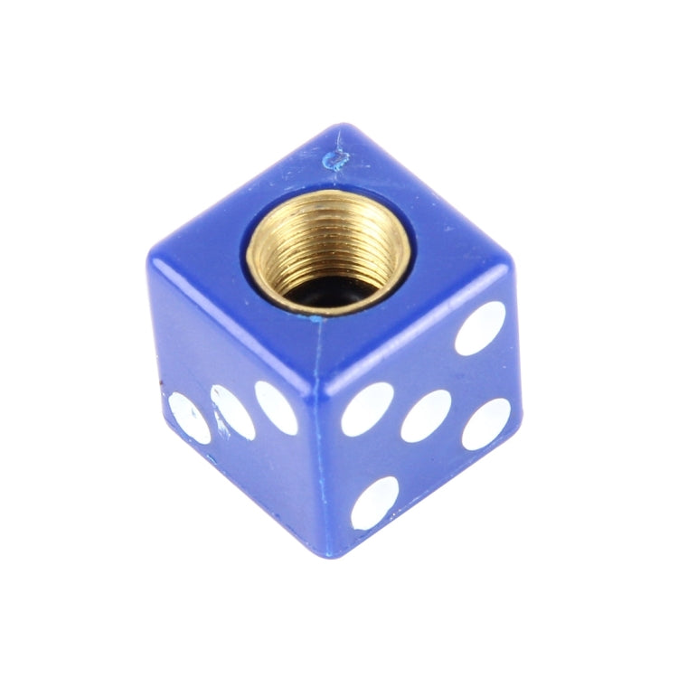 4 PCS Plastic Plated Dice Shape Universal Tire Valve Stem Cap, Dice Shape 6