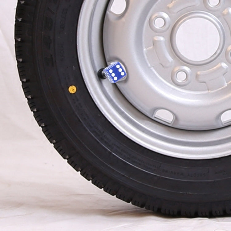 4 PCS Plastic Plated Dice Shape Universal Tire Valve Stem Cap, Dice Shape 6