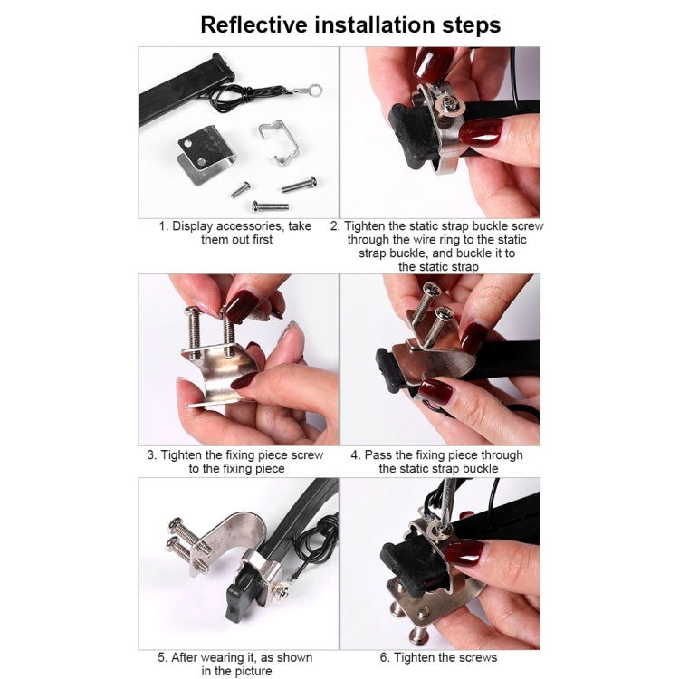 Vehicle Car Anti Static Strap Earth Belt Ground Wire Strap Reflective， Random Color Delivery