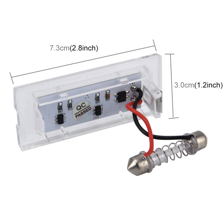 2 PCS License Plate Light with 18 SMD-3528 Lamps for BMW E53(X5), 2W 120LM, 6000K, DC12V (White Light)