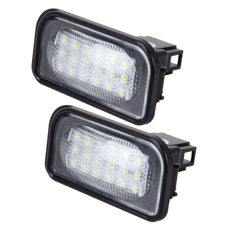 2 PCS License Plate Light with 18 SMD-3528 Lamps for Mercedes-Benz W203 4D, 2W 120LM 6000K, DC12V, with Canbus (White Light)