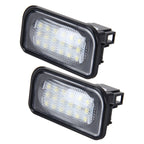 2 PCS License Plate Light with 18 SMD-3528 Lamps for Mercedes-Benz W203 4D, 2W 120LM 6000K, DC12V, with Canbus (White Light)