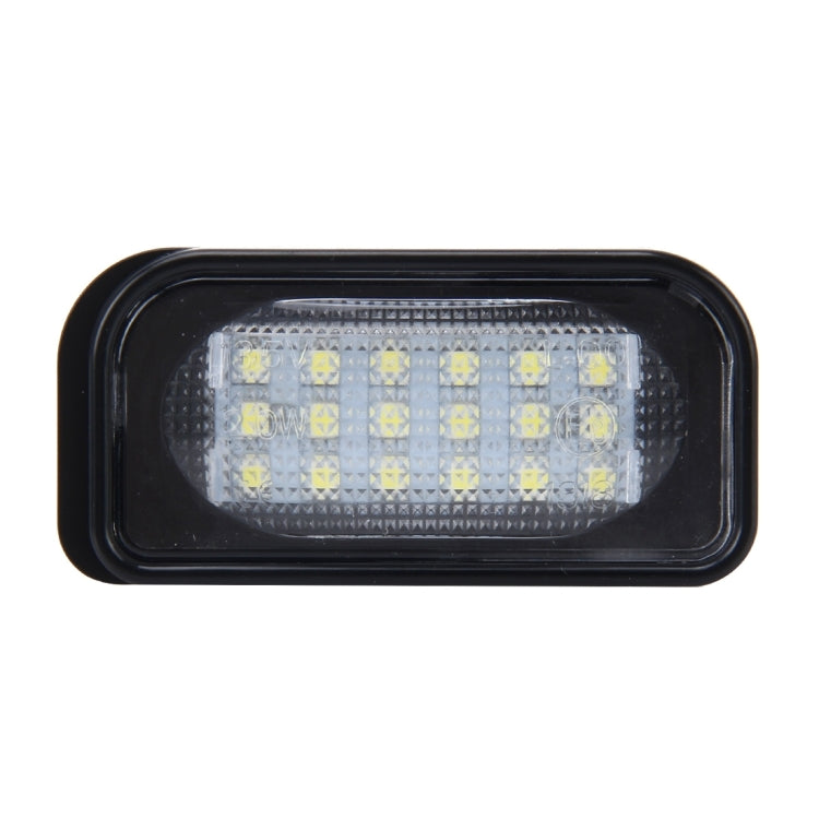 2 PCS License Plate Light with 18 SMD-3528 Lamps for Mercedes-Benz W203 4D, 2W 120LM 6000K, DC12V, with Canbus (White Light)