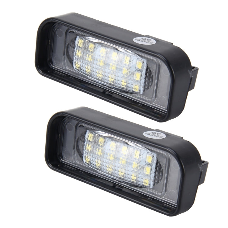 2 PCS License Plate Light with 18 SMD-3528 Lamps with Canbus for Mercedes-Benz W220, 2W 120LM, 6000K, DC12V(White Light)
