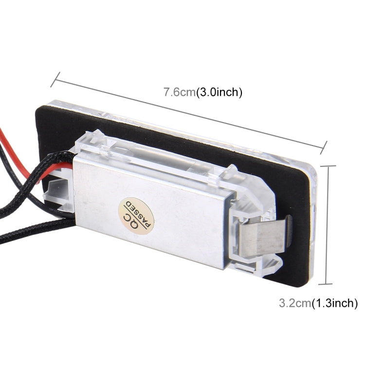 2 PCS License Plate Light with 18 SMD-3528 Lamps for Volkswagen, 2W 120LM, 6000K, DC12V(White Light)