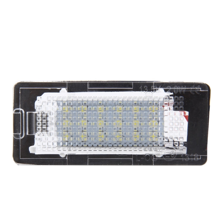 2 PCS License Plate Light with 18 SMD-3528 Lamps for Volkswagen, 2W 120LM, 6000K, DC12V(White Light)
