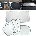 Summer Accessories Coated Silver Car Sun Shade Cloth Set, 6 in 1