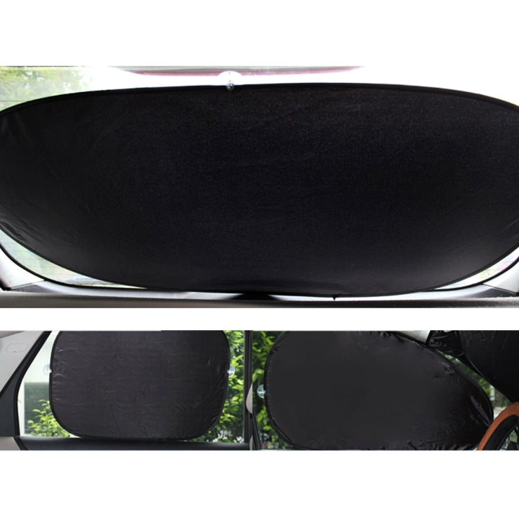 Summer Accessories Coated Silver Car Sun Shade Cloth Set, 6 in 1