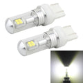 2 PCS 7443 40W 800 LM 6000K Car Brake Light with 8 CREE Lamps, DC 12V
