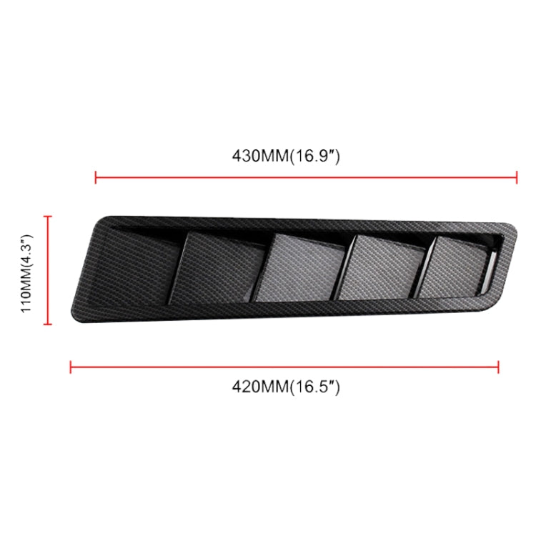 2 PCS Universal Car Air Intake Scoop Bonnet Hood Vent Louver Cooling Panel Trim Set