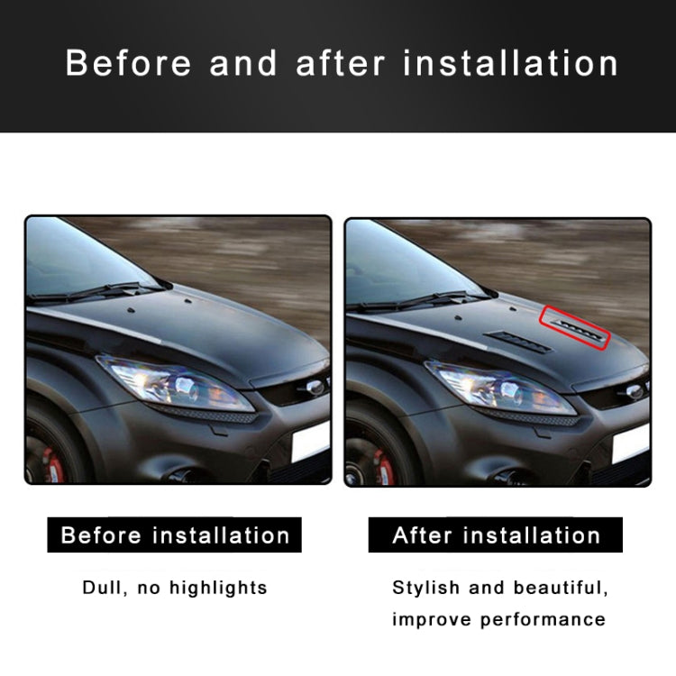 2 PCS Universal Car Air Intake Scoop Bonnet Hood Vent Louver Cooling Panel Trim Set