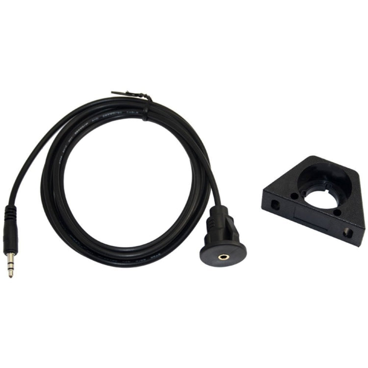 1m Car Truck Dashboard Flush Mount 3.5mm 1/8 AUX Audio Jack Extension Cable Kit — For Cable Length: 1m With Holder