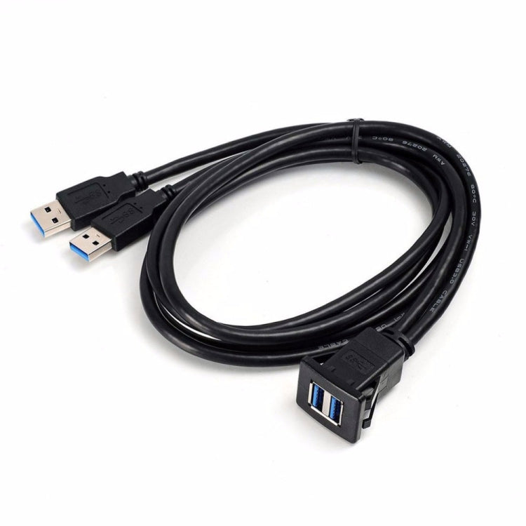 2m ABS Shell Flush Mount USB 3.0 Dock Car Ship Motorcycle Dashboard Panel Male to Female Data Waterproof Extension Cord — view 3