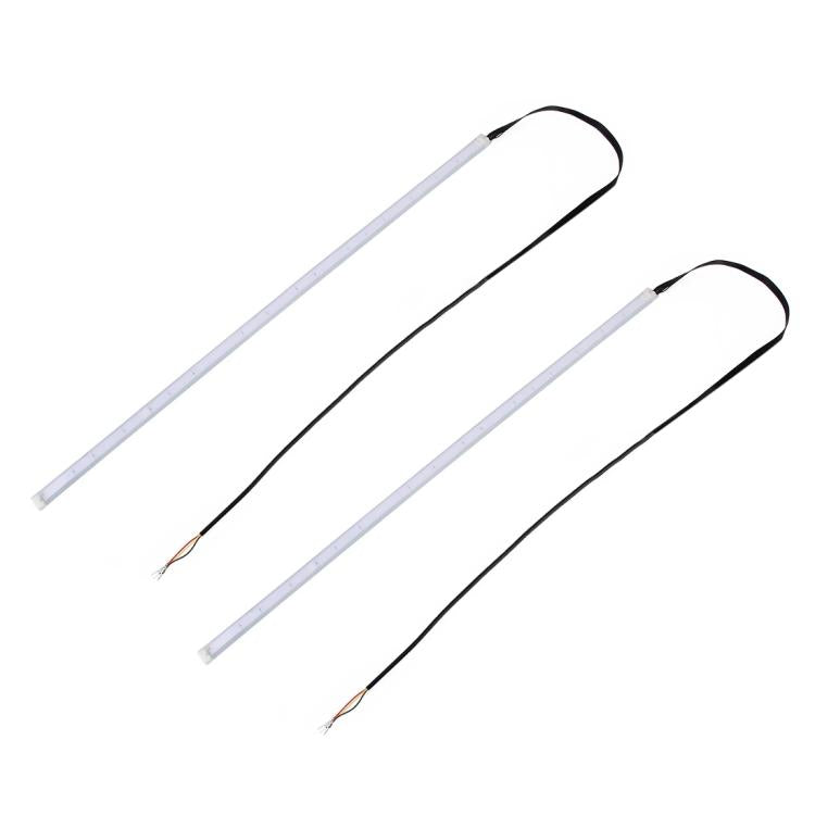 2 PCS 30cm DC12V 4.2W Ultra-thin Car Auto Double Colors Turn Lights / Running Lights, with LED SMD-2835 Lamp Beads (Turn Lights: Yellow Light; Running Lights: Ice Blue Light)
