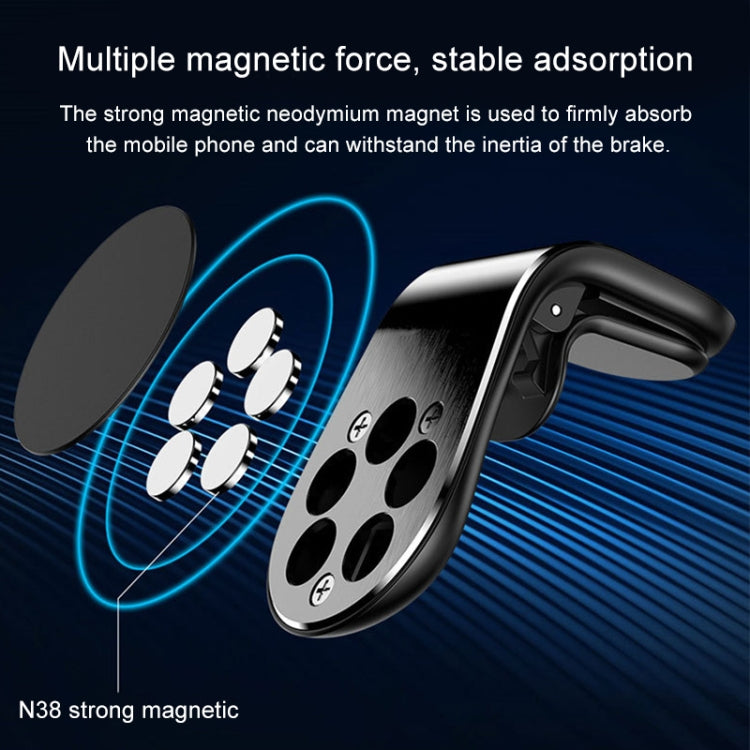 Car Metal Magnetic Air Outlet Mobile Phone Holder Bracket — Silver