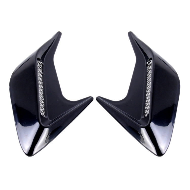 2PCS Plastic Decorative Air Flow Intake Turbo Bonnet Hood Side Vent Grille Cover With Self-adhesive Sticker