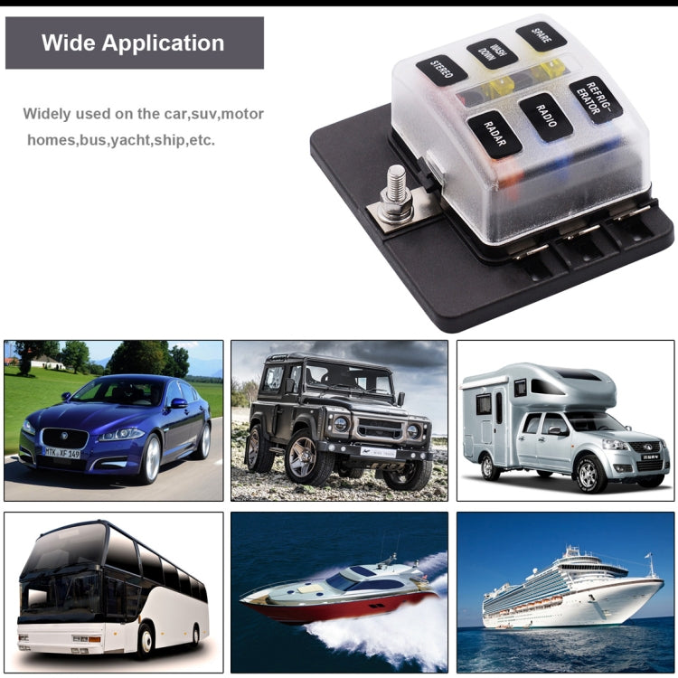 Fuse Box PC Terminal Block Fuse Holder Kits with LED Warning Indicator for Auto Car Truck Boat