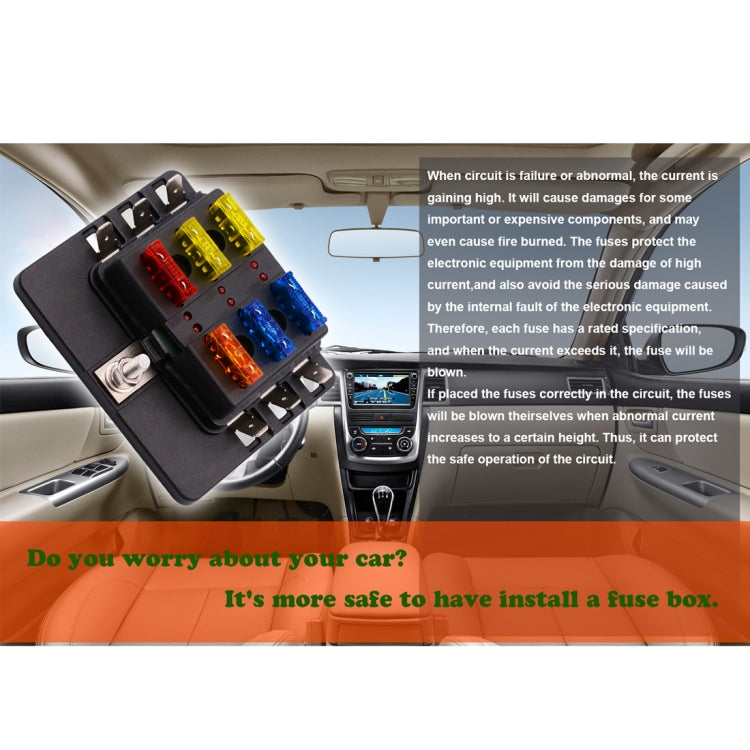 Fuse Box PC Terminal Block Fuse Holder Kits with LED Warning Indicator for Auto Car Truck Boat