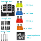 Fuse Box PC Terminal Block Fuse Holder Kits with LED Warning Indicator for Auto Car Truck Boat