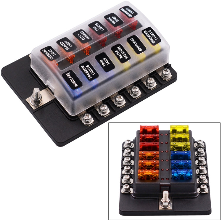 Fuse Box Screw Terminal Section Fuse Holder Kits with LED Warning Indicator for Auto Car Truck Boat