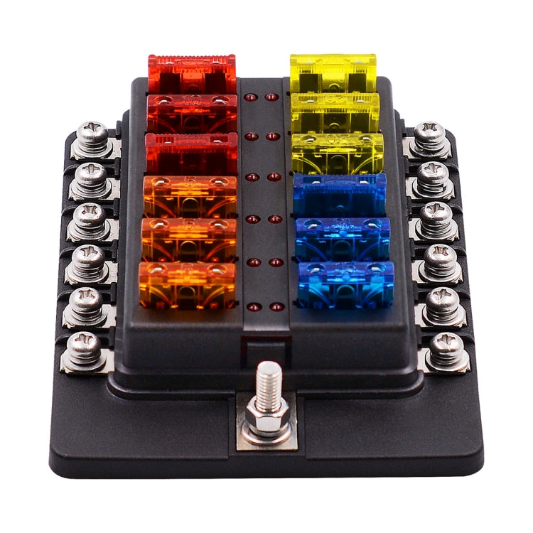 Fuse Box Screw Terminal Section Fuse Holder Kits with LED Warning Indicator for Auto Car Truck Boat