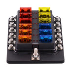 Fuse Box Screw Terminal Section Fuse Holder Kits with LED Warning Indicator for Auto Car Truck Boat